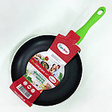 Сковорода антипригарна Con Brio 24 см СВ-2414, сковорода з товстим дном. Колір: зелений, фото 5