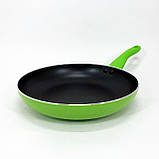 Сковорода антипригарна Con Brio 24 см СВ-2414, сковорода з товстим дном. Колір: зелений, фото 8