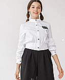 Шкільна біла блуза з довгим рукавом для дівчинки "Брук" (146-164р), фото 2