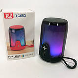 Портативна колонка TG652 5W з RGB підсвічуванням та ремінцем, колонка з акумулятором блютуз. Колір: зелений, фото 5
