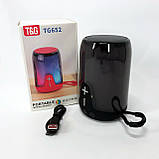 Портативна колонка TG652 5W з RGB підсвічуванням та ремінцем, акумуляторна колонка для музики. Колір: чорний, фото 10