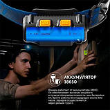 Ліхтар налобний акумуляторний BL-W691-2COB (white/red/RGB) з датчиком руху, потужний ліхтар налобний, фото 6