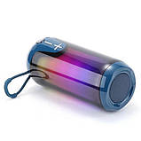 Bluetooth-колонка TG651 з RGB ПІДСВІТКОМ, акумуляторна колонка для музики, для вечірки. Колір: синій, фото 4