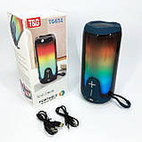 Bluetooth-колонка TG651 з RGB ПІДСВІТКОМ, акумуляторна колонка для музики, для вечірки. Колір: синій, фото 8