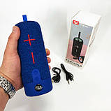 Портативна Bluetooth колонка TG619C FM-радіо USB/TF з ремінцем, блютуз колонка з підсвічуванням. Колір: синій, фото 5