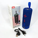 Портативна Bluetooth колонка TG619C FM-радіо USB/TF з ремінцем, блютуз колонка з підсвічуванням. Колір: синій, фото 11