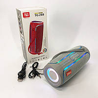 Портативна колонка Bluetooth з LED підсвічуванням TG288, акумуляторна колонка для музики. Колір: сірий