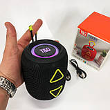 Портативна колонка TG655 5W з RGB підсвічуванням та ремінцем, Bluetooth колонка для вулиці. Колір: чорний, фото 4