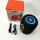 Портативна колонка TG655 5W з RGB підсвічуванням та ремінцем, Bluetooth колонка для вулиці. Колір: чорний, фото 7