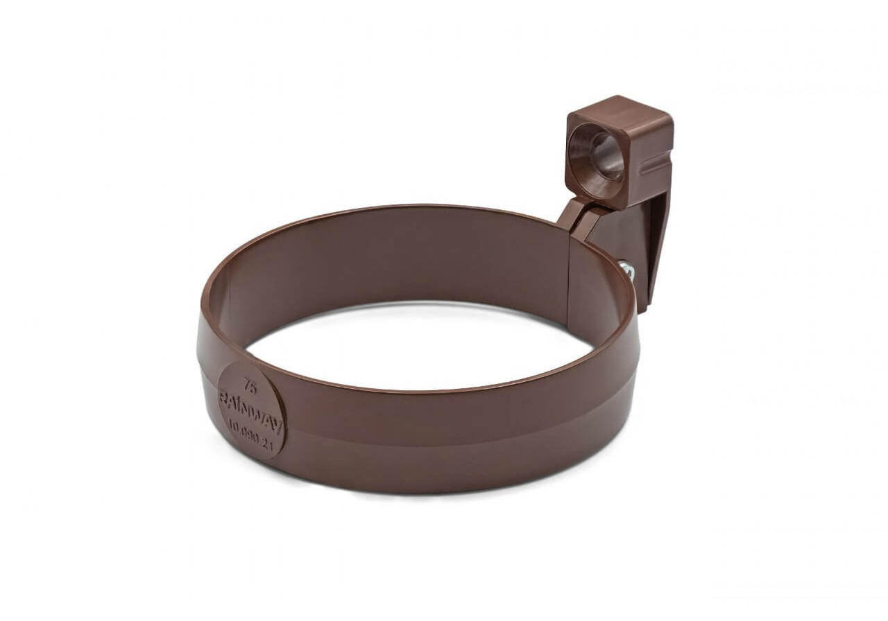 Кронштейн труби 75 мм RAINWAY 90 коричневий