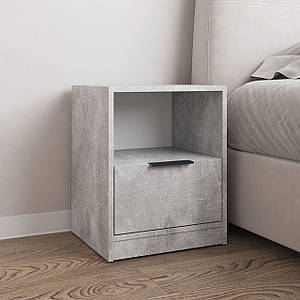 Тумба приліжкова VAYS M-31 Бетон, з шухлядою та полицею, ЛДСП, 40х35х50 см – для спальні