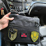 Чорна сумка тактична нагрудна, Сумка через плече військова, Чоловіча сумка-слінг тактична, фото 3