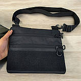 Чорна сумка тактична нагрудна, Сумка через плече військова, Чоловіча сумка-слінг тактична, фото 4