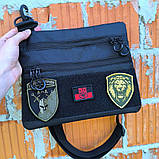 Чорна чоловіча сумка нагрудна тактична, Тактичний універсальний рюкзак, Чоловіча сумка рюкзак слінг, фото 5