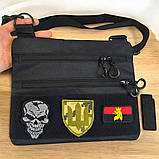 Чорна чоловіча сумка нагрудна тактична, Тактичний універсальний рюкзак, Чоловіча сумка рюкзак слінг, фото 6