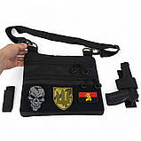 Чорна чоловіча сумка нагрудна тактична, Тактичний універсальний рюкзак, Чоловіча сумка рюкзак слінг, фото 8