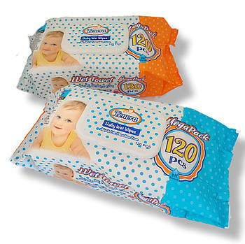 Дитячі вологі серветки "Tenera" 120 шт