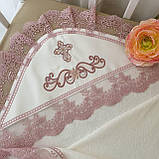 Крижма "Світлинка" махра 100*100 см Betis Молочний з пудровим, фото 2