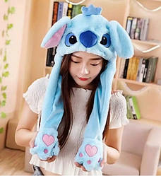 Шапка Стіч із підсвіткою і вушками, що рухаються, синя