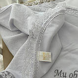 Крижма "Принцеса М" з доповненням махра 75*80 см Betis Білий, фото 4