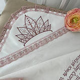 Крижма "Принцеса М" з доповненням махра 75*100 см Betis Молочний з пудровим, фото 2