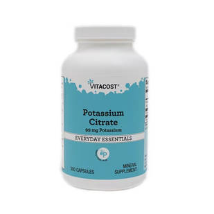 Vitacost Potassium Citrate Калій цитрат, 99 мг, 300 капсул. До 10/2026