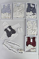 Набір для хрещення в коробці для хлопчика розмір 0-3 міс, колір уточнюйте під час замовлення