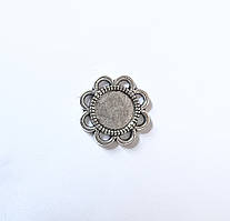 Конектор Finding Квітка основа під круглу вставку 8 мм Античне срібло 15 мм
