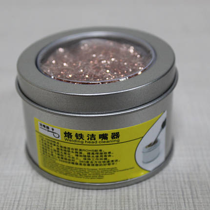 Чистяча губка, дріт + металева банка для жала паяльника, фото 2