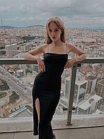 Жіноча легка літня сукня з розрізом збоку новинка 2024