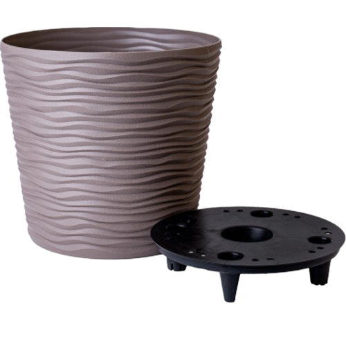 Вазон Ф'южн зі вставкою 16*14,5см низький капучіно Алеана, фото 1