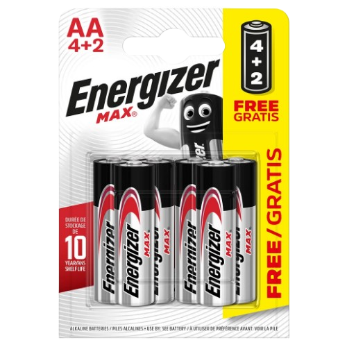 Батарейка лужна AA/LR6 (бл-4+2шт) Energizer Max