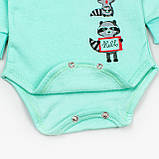 Набір кольору ментол для дитини боді та штани від трьох місяців Єнотики, фото 5