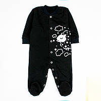 Чорний чоловічок для малюків з принтом овечка