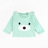 Комплект ясельний Ведмедик кофта та штани начісний з аплікацією, фото 2