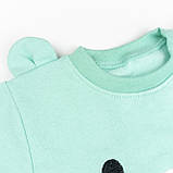 Комплект ясельний Ведмедик кофта та штани начісний з аплікацією, фото 4