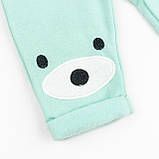 Комплект ясельний Ведмедик кофта та штани начісний з аплікацією, фото 6