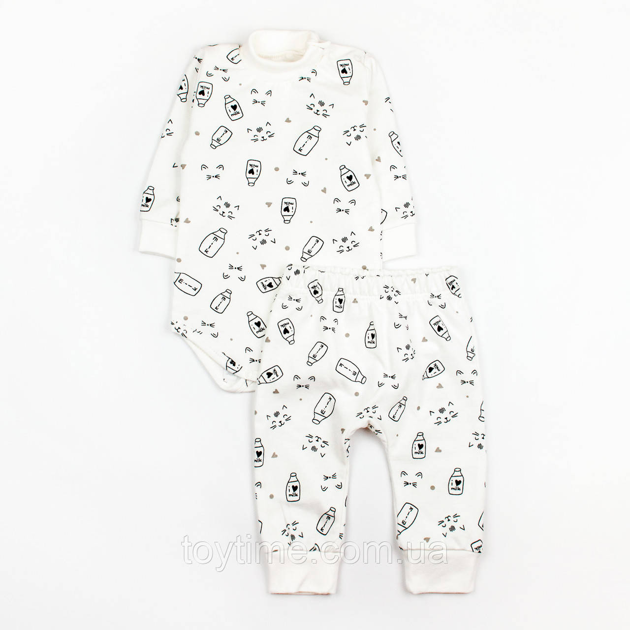 Комплект для малюків від трьох місяців Milk боді та штани, фото 1