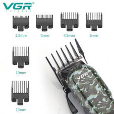 Машинка для стрижки волосся VGR V-665, Professional, 6 насадок, LED Display, фото 4