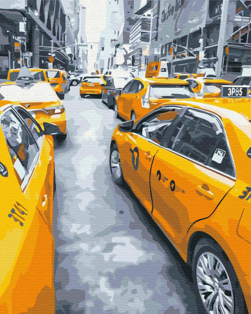 Картина за номерами 40х50 см. Таксі Нью-Йорка. Brushme