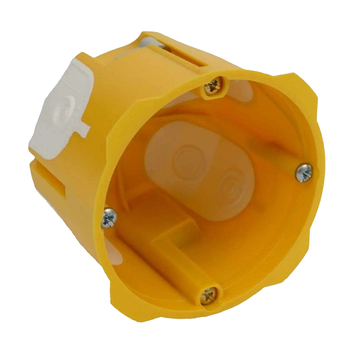 Коробка універсальна d68*60мм в пустотілі стіни з еласт.ввод. ПВХ жовтий Копос KPRL 64-60/LD_NA