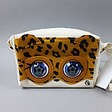 Сумочка інтерактивна з очками що рухаються C 62909 леопардовий принт 2 режими, 4 види, в коробці 29*14*10,5, фото 3