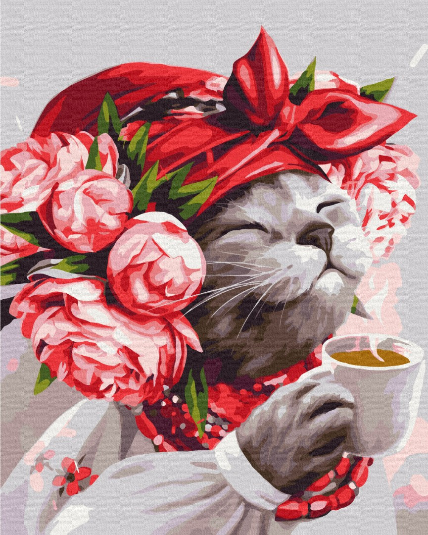 Картини за номерами 40×50. Киця господинька ©Маріанна Пащук Brushme