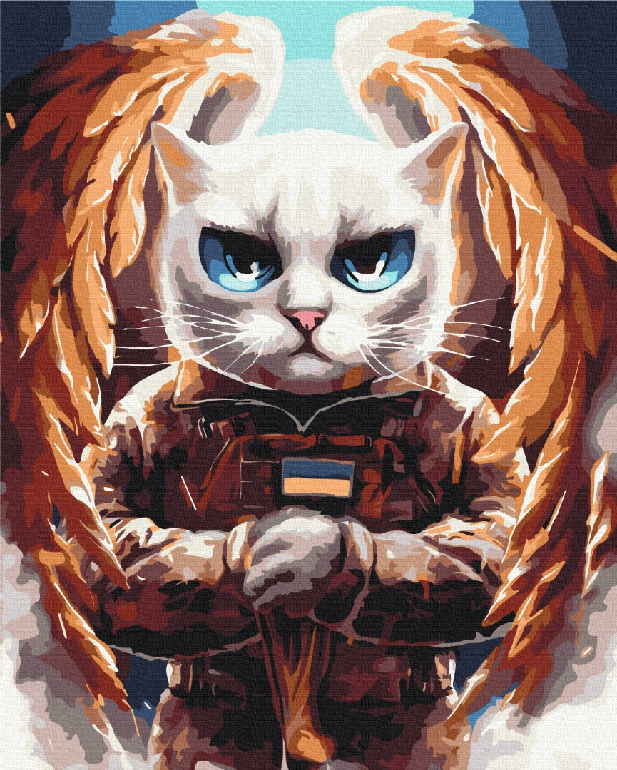 Картини за номерами 40×50. Котик Ангел ©Маріанна Пащук Brushme