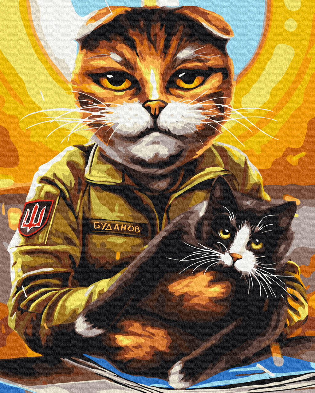 Картини за номерами 40×50. Котик воєначальник ©Маріанна Пащук Brushme