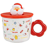 Керамічний кухоль із кришкою "Present for you" 10х8 см, 2 різновиди