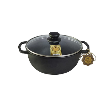 Каструля чавунна лита 6л скляна кришка Т404С3 Майстерня