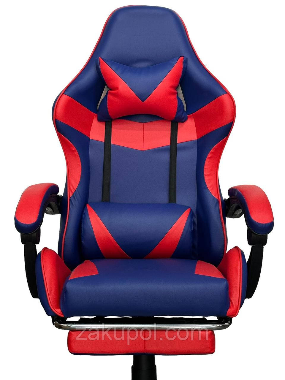 Крісло геймерське PRESTIGE POL-01 синьо червоне крісло ігрове офісне