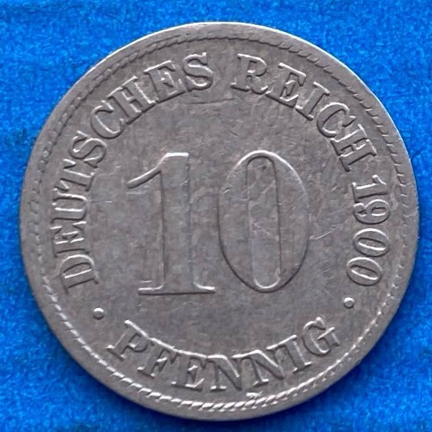 Монета Німеччини 10 пфенінгів 1900 р.
