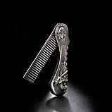 Чоловічий складаний гребінець з черепом, фото 3